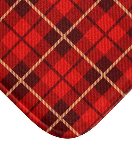 Festive Holiday Plaid Memory Foam Bath Rug
