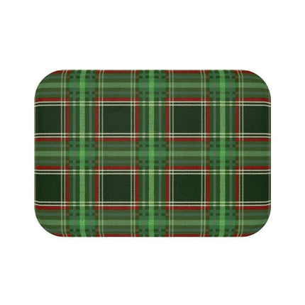 Festive Plaid Christmas Bath Mat for a Cozy Bathroom Retreat