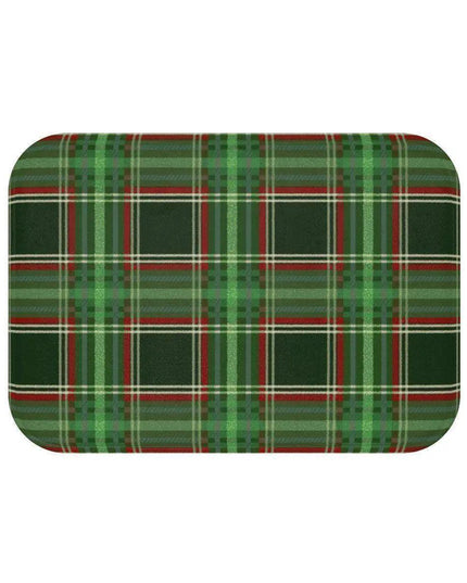 Festive Plaid Christmas Bath Mat for a Cozy Bathroom Retreat