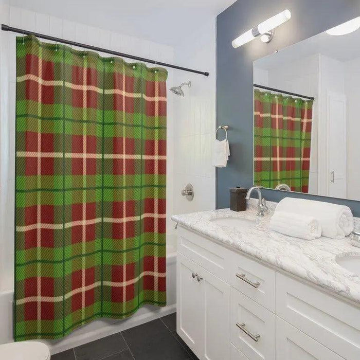 Festive Christmas Shower Curtain Set - Premium Quality Holiday Bathroom Decor