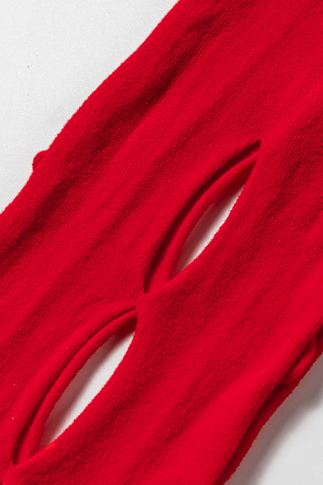 Sultry Crimson Seductress Mesh Bodysuit