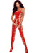 Sultry Crimson Seductress Mesh Bodysuit