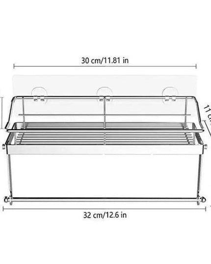 Sleek Stainless Steel Wall-Mounted Kitchen Organizer with Integrated Paper Towel Holder