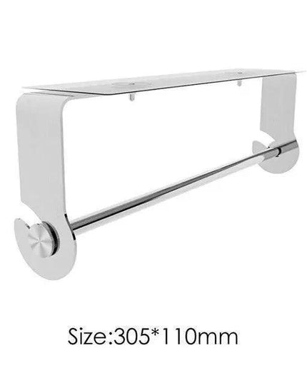 Sleek Stainless Steel Wall-Mounted Kitchen Organizer with Integrated Paper Towel Holder