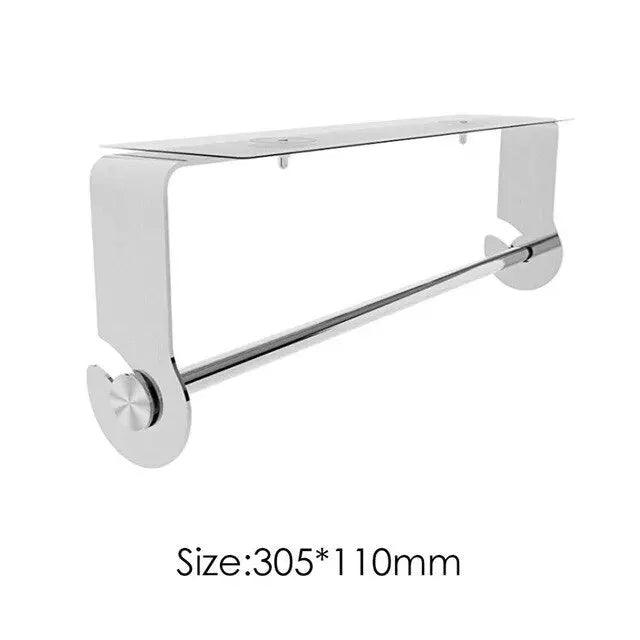 Adhesive Stainless Steel Paper Towel Holder Shelf with Wall Mount