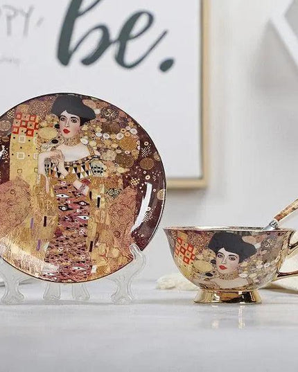 Chic Vintage Bone China Coffee Mug Set - Set of 2