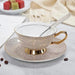 Vintage Style Bone China Coffee Cups Set - 2 Pieces