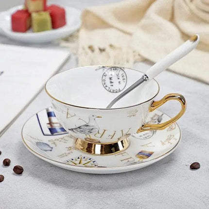 Luxurious Bone China Tea Cup and Saucer Set - Classic Elegance