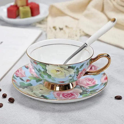 Luxurious Bone China Tea Cup and Saucer Set - Classic Elegance