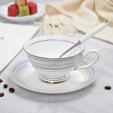 Luxurious Bone China Tea Cup and Saucer Set - Classic Elegance