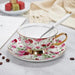 Elegant Bone China Tea Cup and Saucer Set with Exquisite Details for Tea or Coffee Enthusiasts.