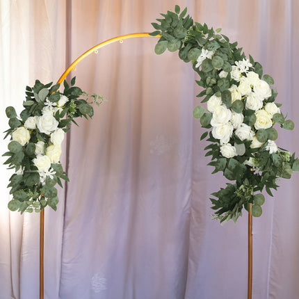 AliKopy Set of 2 Large Silk Rose Floral Swag with Eucalyptus Leaves -