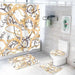 Set of 4 Pieces of Shower Curtain with chain pattern on white background