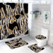 Set of 4 Pieces of Shower Curtain with chain pattern on white background