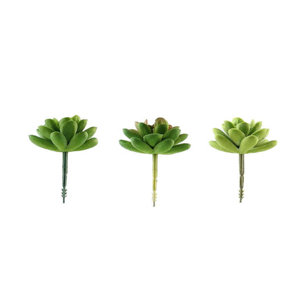 AliKopy 3 Pack 3" Artificial PVC Echeveria Succulent Plants - Realisti