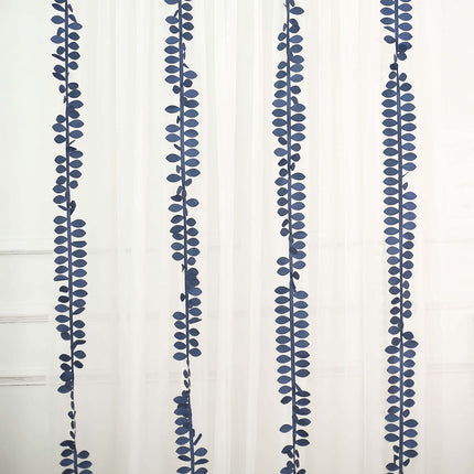AliKopy Navy Blue Taffeta Ribbon Sash, 50ft, 4" Leaf Petal Design
