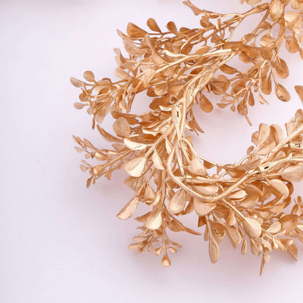 AliKopy 6ft Metallic Gold Artificial Boxwood Leaf Garland - Versatile