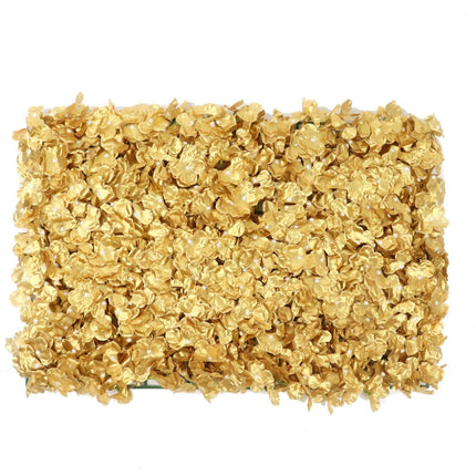 AliKopy 11 Sq Ft Gold UV Protected Hydrangea Flower Wall Mat - 4 Panel