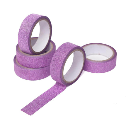 AliKopy 5 Pack Purple Glitter Washi Tape - 0.5"x5 Yards, DIY Crafting