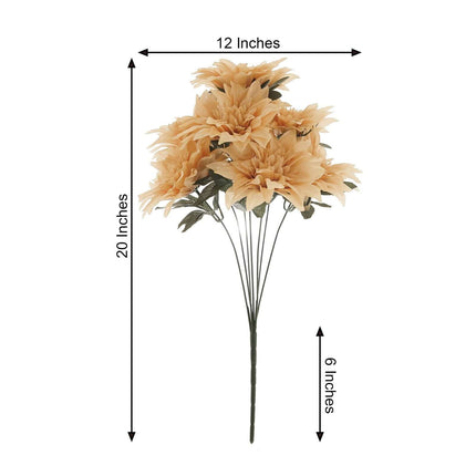 AliKopy 20" Champagne Silk Dahlia Flower Spray - Set of 2, Realistic L