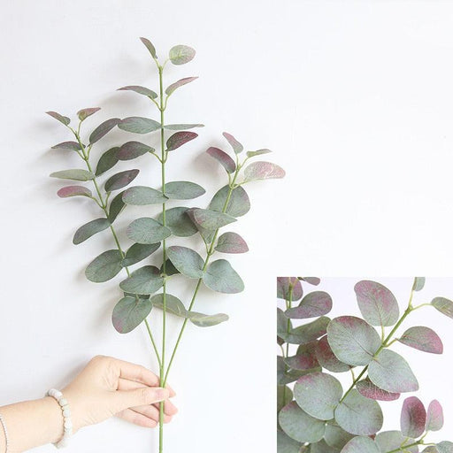 Retro Green Silk Eucalyptus Leaf Branch - Elegant Artificial Foliage