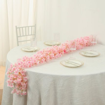 AliKopy 5 Pack Blush Cherry Blossom Garland - 6ft Silk Hanging Vines