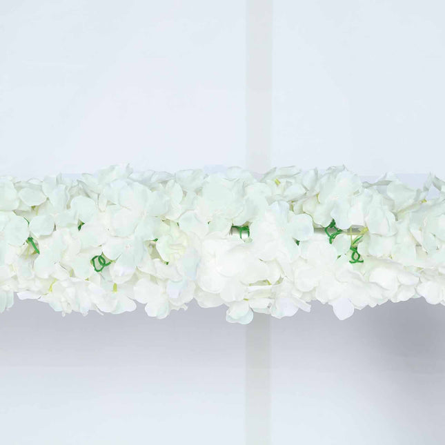 AliKopy 7ft Cream Silk Hydrangea Hanging Garland, Durable & Elegant