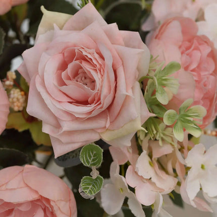AliKopy 2 Pack Blush Silk Rose & Peony Bouquets - 12" for Weddings & H