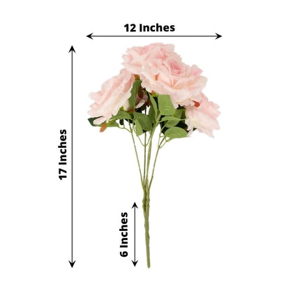 AliKopy 17" Blush Silk Jumbo Rose Bouquet - High Quality, Wedding-Read