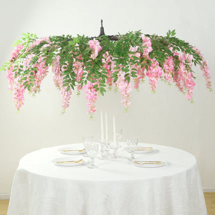AliKopy 55" Silk Wisteria Vine Canopy - Pink & Dusty Rose, Interchange
