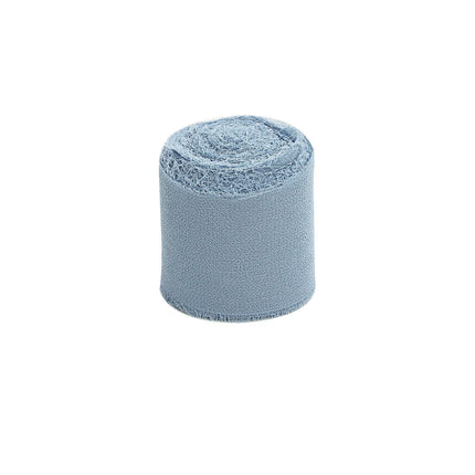 AliKopy 2 Pack Dusty Blue Silk-Like Chiffon Ribbon - 6yd Rolls for Bou