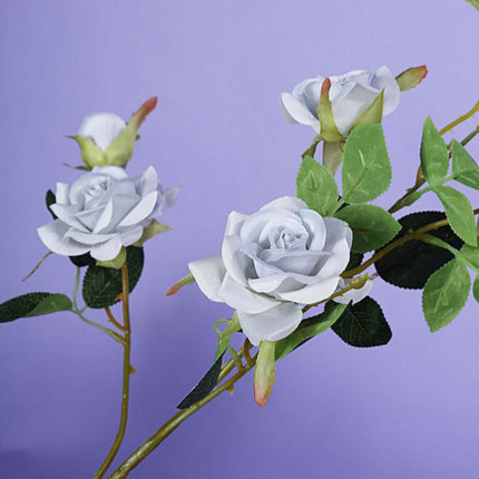 AliKopy 38" Tall Silver Artificial Silk Rose Bouquet - Elegant Decor