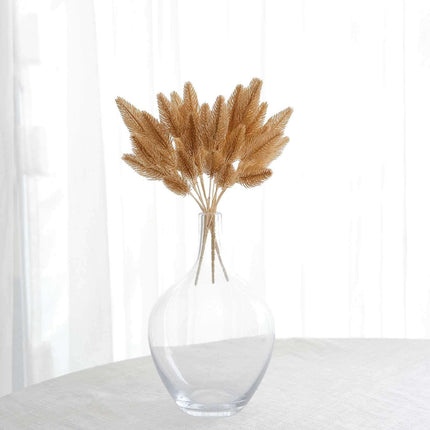 AliKopy 4-Pack Metallic Gold Artificial Pine Branches - Flexible Faux