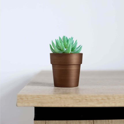 AliKopy 3-Pack Rustic Brown Small Flower Plant Pots - Durable Plastic,