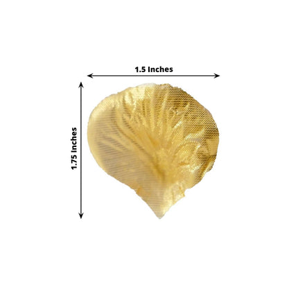 AliKopy 500-Pack Metallic Gold Silk Rose Petals - Round Design, Table