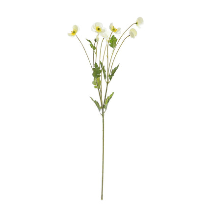 AliKopy 33" Ivory Silk Poppy Flower Bouquet - 2 Stems, Realistic Look