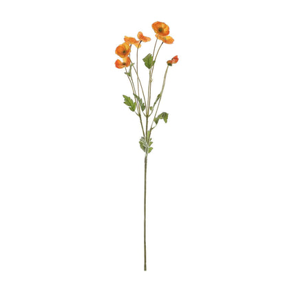 AliKopy 33" Orange Artificial Silk Poppy Flower Bouquet - 2 Stems, Rea