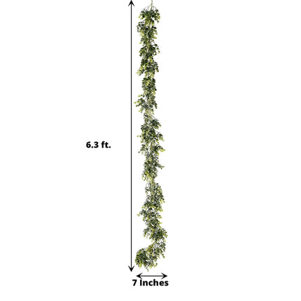 AliKopy 6ft Waterproof Faux Eucalyptus Leaf Garland - Lifelike Design