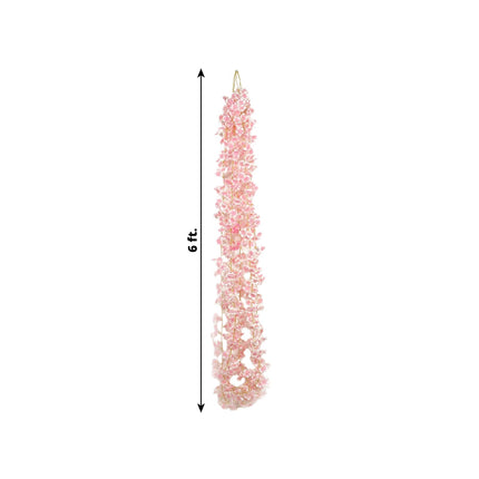 AliKopy 5 Pack Blush Cherry Blossom Garland - 6ft Silk Hanging Vines