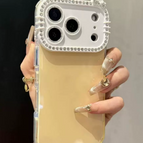 [Cheese Yellow] [Full-Coverage, Precision-Cut Diamond-Encrusted Case With A Kt Cat On The Side]