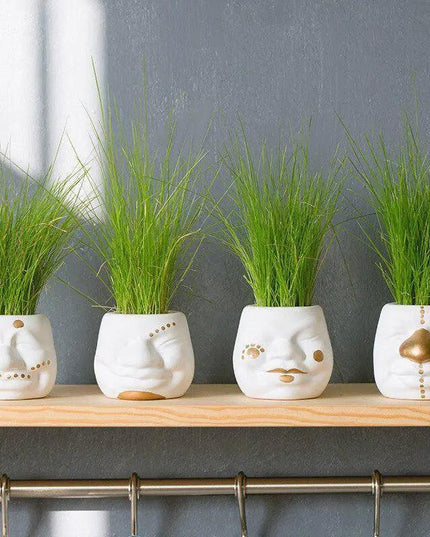 Playful Clown Ceramic Planter - Unique Tabletop Decor Piece