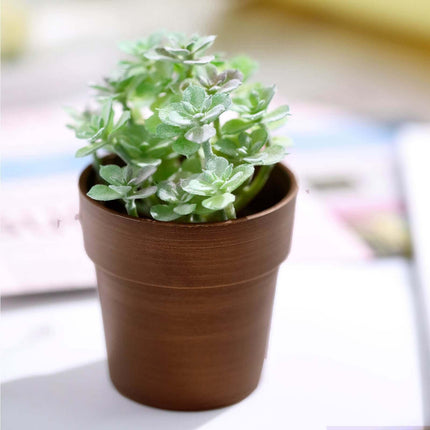 AliKopy 3-Pack Rustic Brown Small Flower Plant Pots - Durable Plastic,