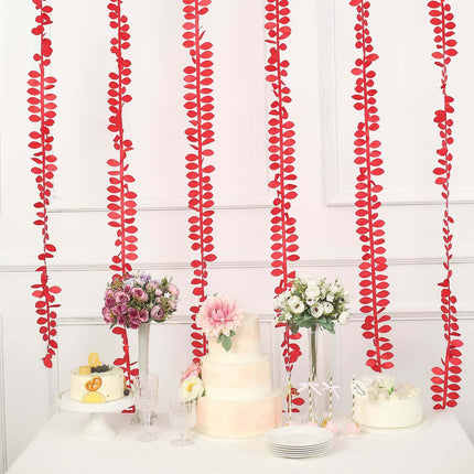 AliKopy Taffeta Ribbon Sash - 4" Leaf Petal Design, 50ft Length, Red
