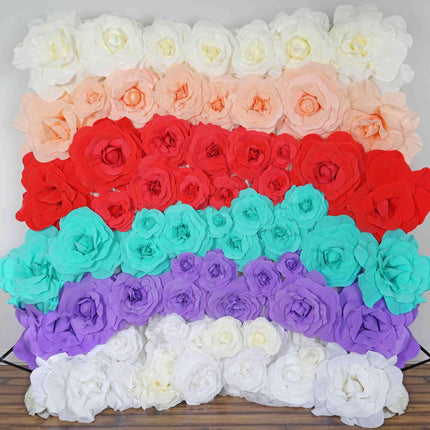 AliKopy 6 Pack 8" Real Touch White Foam Roses - DIY Craft Flowers