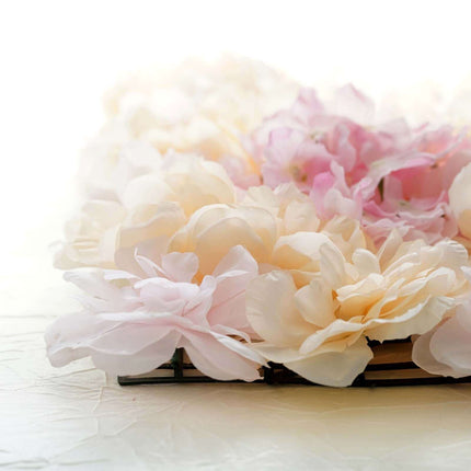 AliKopy 13 Sq Ft Pink Champagne UV Protected Flower Wall Mat - 4 Panel