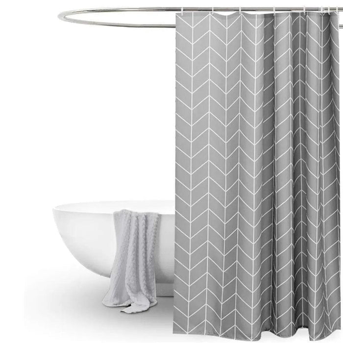 Striped Waterproof Shower Curtain with Vibrant Graphics and Water Repellent Coating