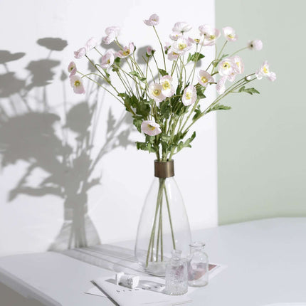 AliKopy 33" Blush Artificial Silk Poppy Bouquet - 2 Stems, Realistic L