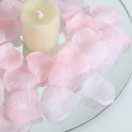 AliKopy 500-Pack Pink Silk Rose Petals - Round Design, Table Decor