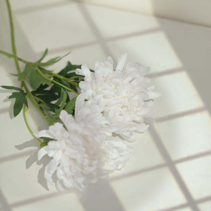 AliKopy 27" Artificial Silk Chrysanthemum Bouquet - 3 Stems, Large Fau