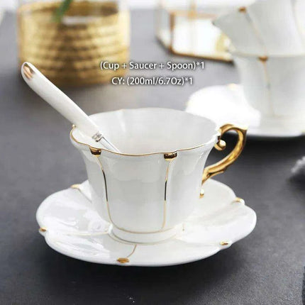 Exquisite Gold Pearl Bone China Coffee Set for Luxurious Entertaining